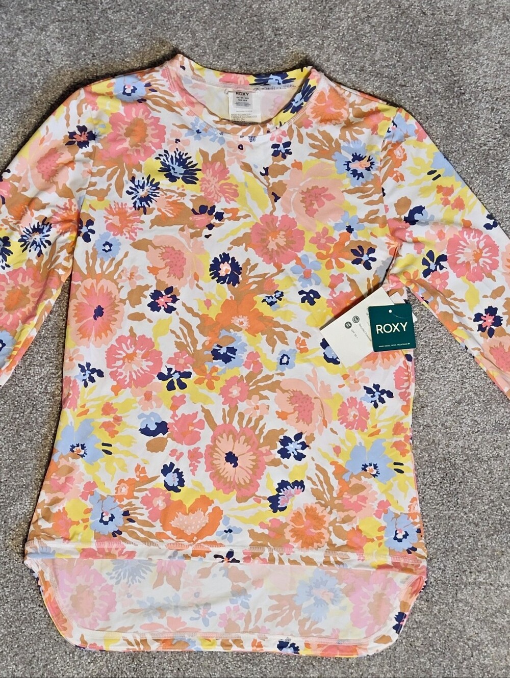 Roxy Floral Long Sleeve Rashguard - NWT